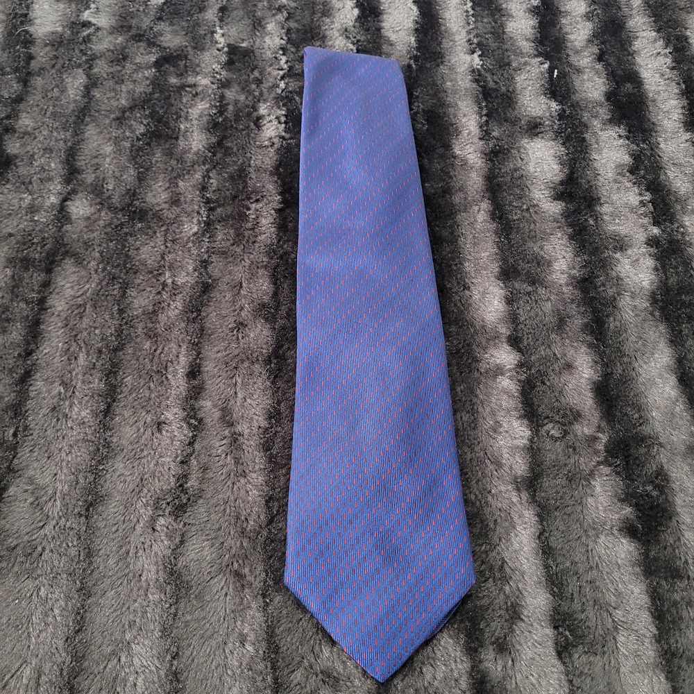 Egon Von Furstenberg Milano Silk Tie Blue Red Geometric Dash Made in Italy